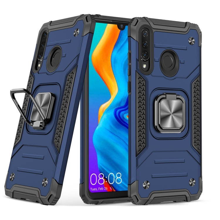 For Huawei Nova 4e / P30 Lite Magnetic Armor Shockproof TPU + PC Case with Metal Ring Holder