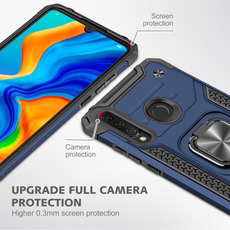 For Huawei Nova 4e / P30 Lite Magnetic Armor Shockproof TPU + PC Case with Metal Ring Holder