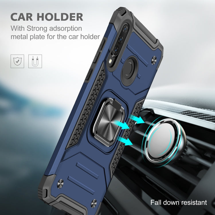 For Huawei Nova 4e / P30 Lite Magnetic Armor Shockproof TPU + PC Case with Metal Ring Holder
