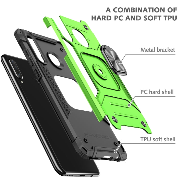 For Huawei Nova 4e / P30 Lite Magnetic Armor Shockproof TPU + PC Case with Metal Ring Holder