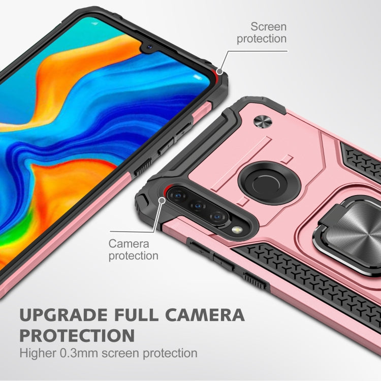 For Huawei Nova 4e / P30 Lite Magnetic Armor Shockproof TPU + PC Case with Metal Ring Holder
