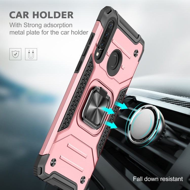 For Huawei Nova 4e / P30 Lite Magnetic Armor Shockproof TPU + PC Case with Metal Ring Holder