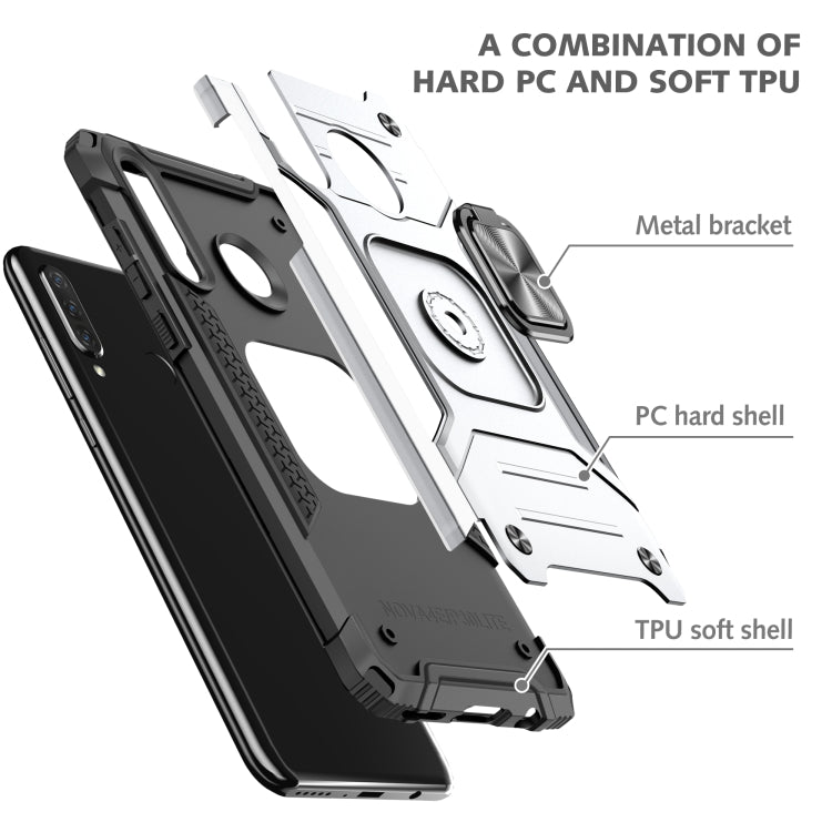 For Huawei Nova 4e / P30 Lite Magnetic Armor Shockproof TPU + PC Case with Metal Ring Holder