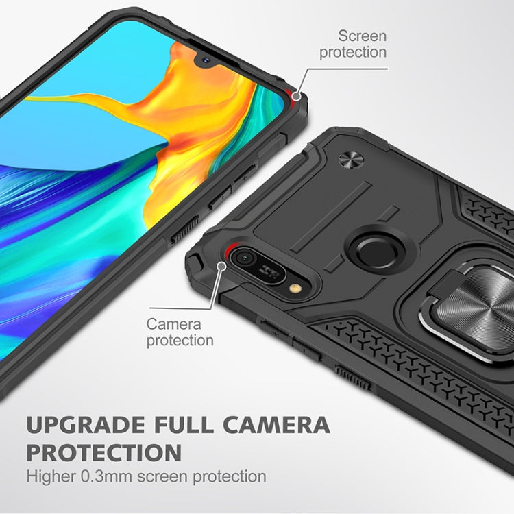 For Huawei Y6 Prlme / Y6 Magnetic Armor Shockproof TPU + PC Case with Metal Ring Holder