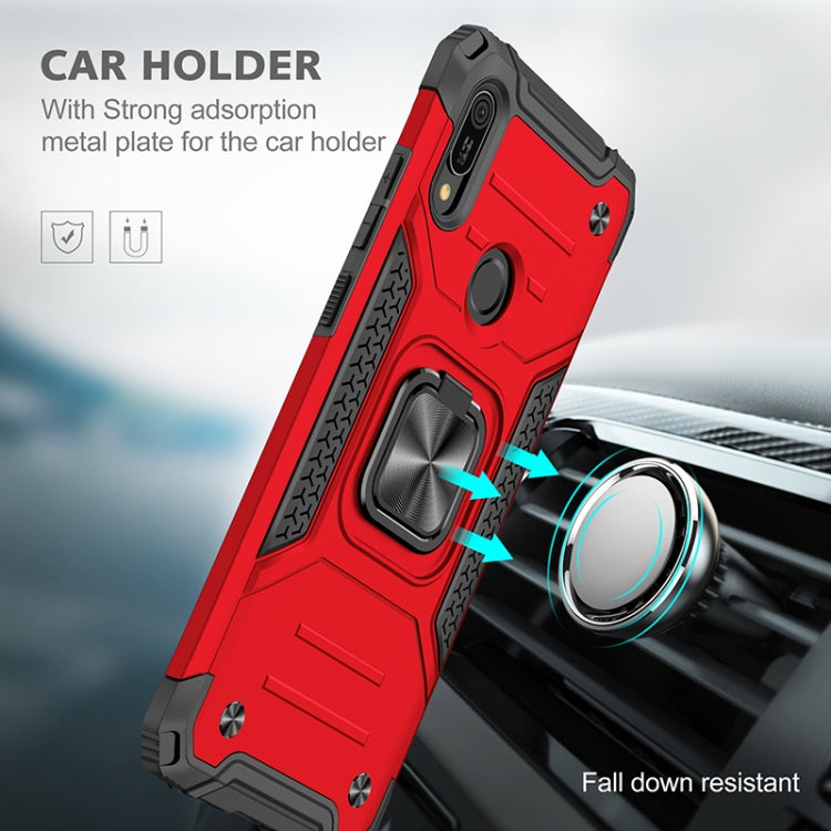 For Huawei Y6 Prlme / Y6 Magnetic Armor Shockproof TPU + PC Case with Metal Ring Holder