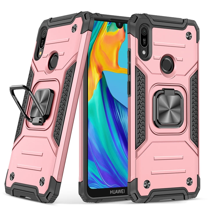 For Huawei Y6 Prlme / Y6 Magnetic Armor Shockproof TPU + PC Case with Metal Ring Holder