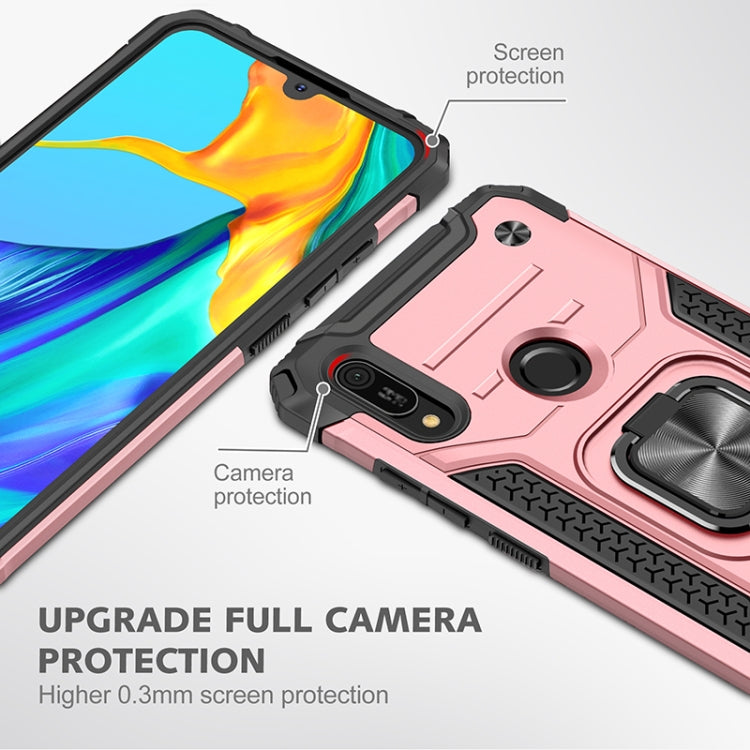 For Huawei Y6 Prlme / Y6 Magnetic Armor Shockproof TPU + PC Case with Metal Ring Holder