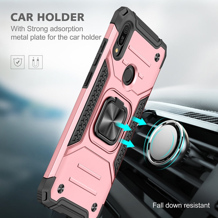 For Huawei Y6 Prlme / Y6 Magnetic Armor Shockproof TPU + PC Case with Metal Ring Holder