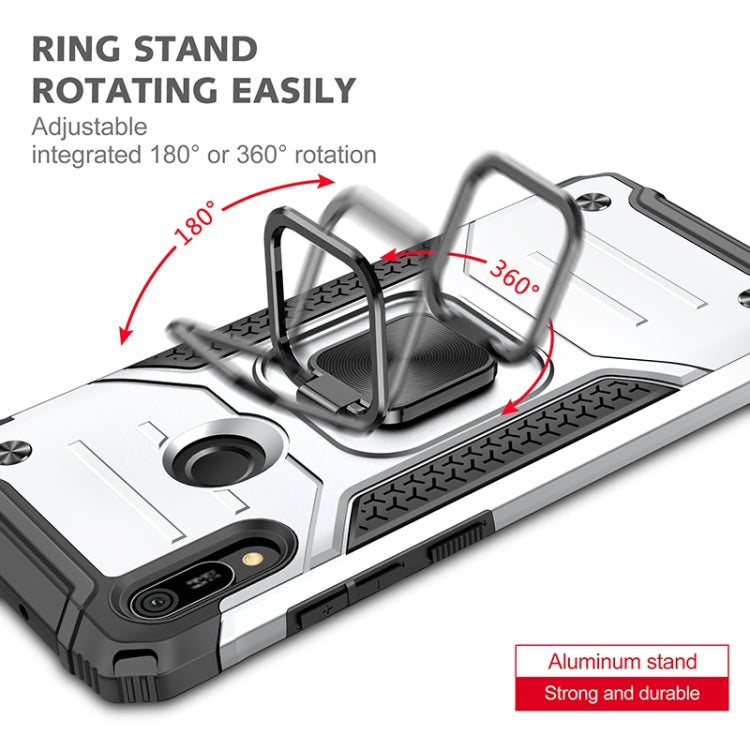 For Huawei Y6 Prlme / Y6 Magnetic Armor Shockproof TPU + PC Case with Metal Ring Holder
