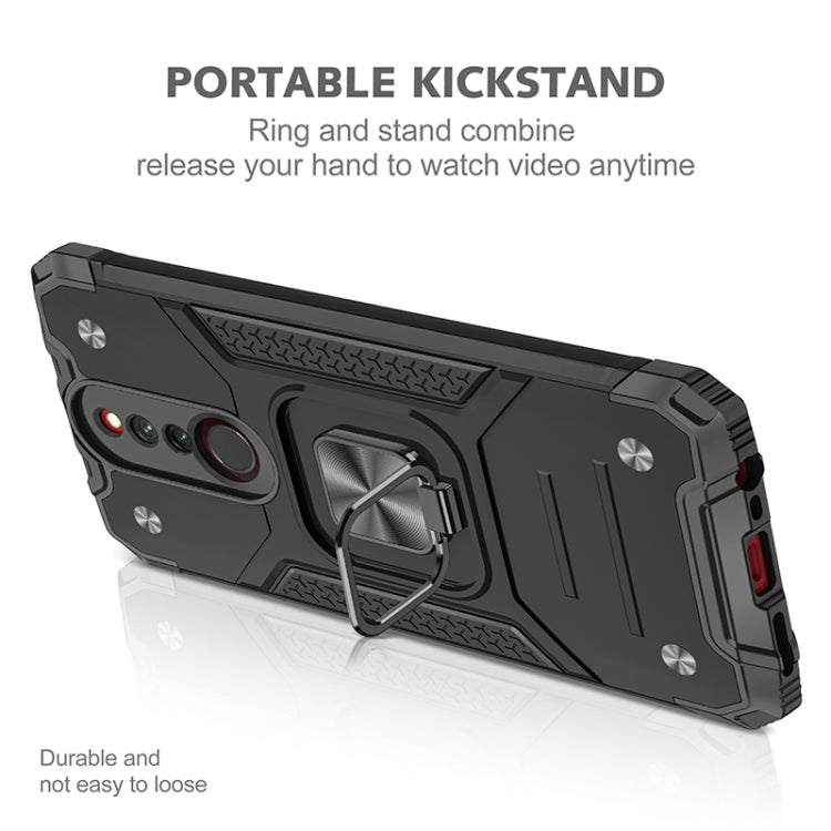 For Xiaomi Redmi 8 Magnetic Armor Shockproof TPU + PC Case with Metal Ring Holder