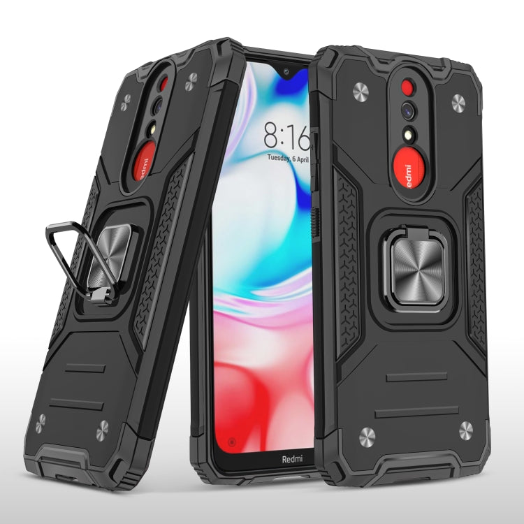 For Xiaomi Redmi 8A Magnetic Armor Shockproof TPU + PC Case with Metal Ring Holder