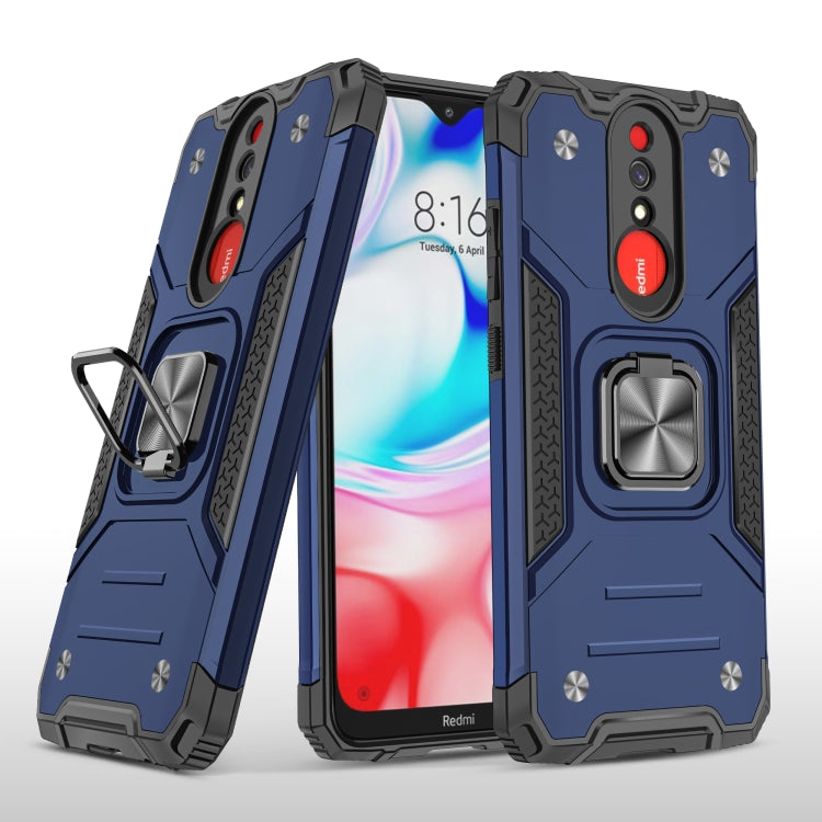 For Xiaomi Redmi 8A Magnetic Armor Shockproof TPU + PC Case with Metal Ring Holder