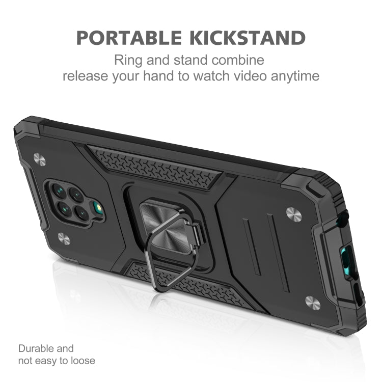 For Xiaomi Redmi Note 9 Pro / Note 9S Magnetic Armor Shockproof TPU + PC Case with Metal Ring Holder