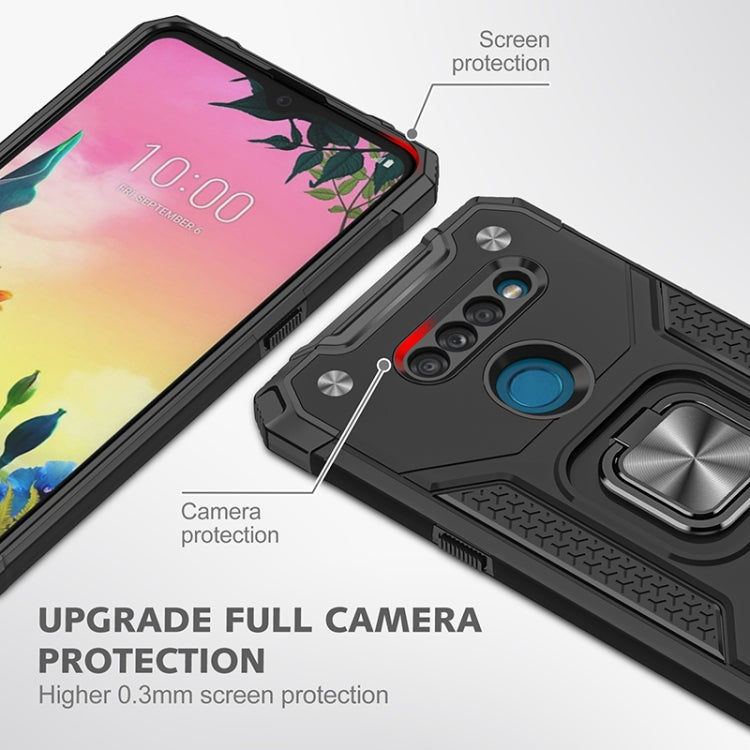 For LG K50S Magnetic Armor Shockproof TPU + PC Case with Metal Ring Holder