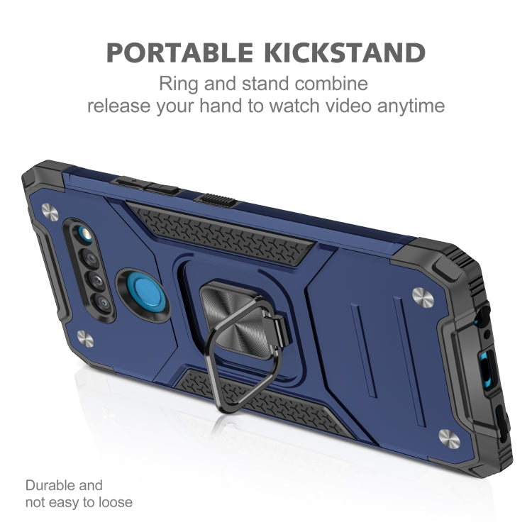 For LG K50S Magnetic Armor Shockproof TPU + PC Case with Metal Ring Holder