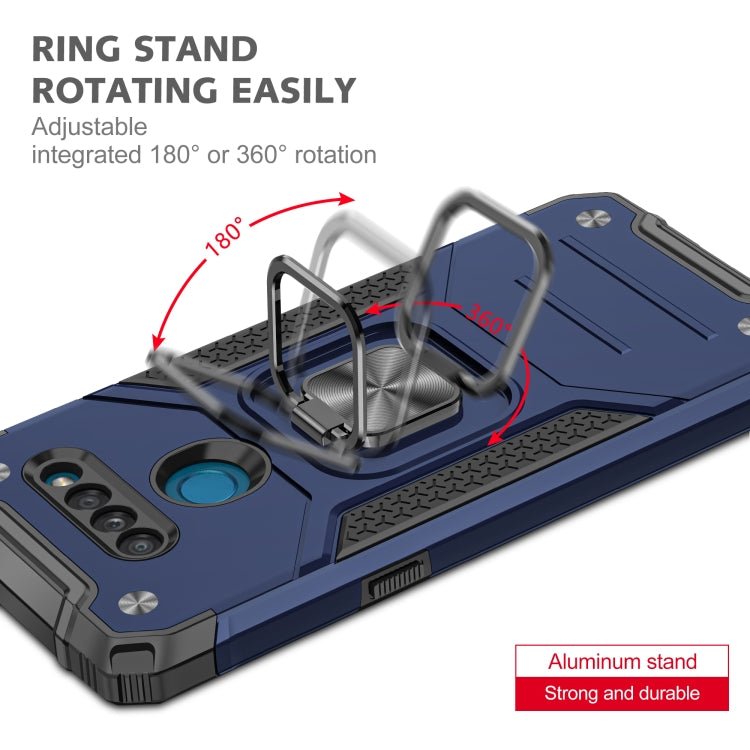 For LG K50S Magnetic Armor Shockproof TPU + PC Case with Metal Ring Holder