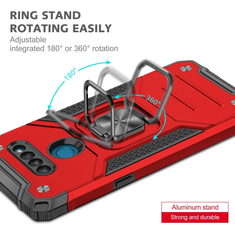 For LG K50S Magnetic Armor Shockproof TPU + PC Case with Metal Ring Holder