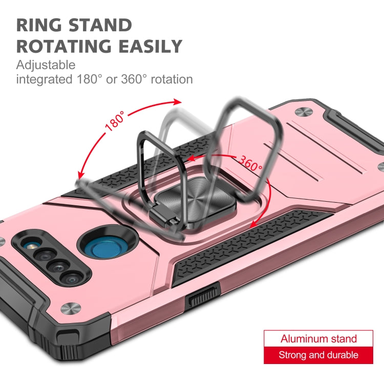 For LG K50S Magnetic Armor Shockproof TPU + PC Case with Metal Ring Holder