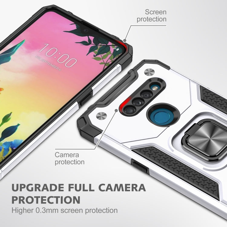 For LG K50S Magnetic Armor Shockproof TPU + PC Case with Metal Ring Holder