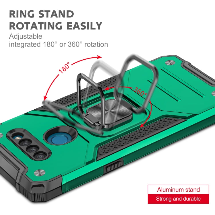 For LG K50S Magnetic Armor Shockproof TPU + PC Case with Metal Ring Holder
