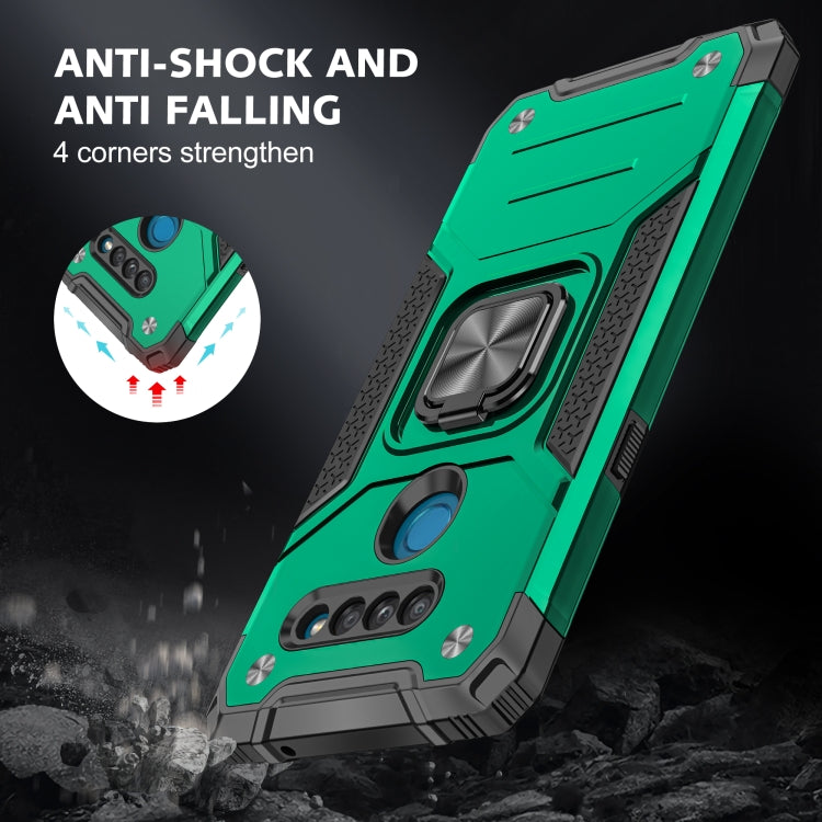 For LG K50S Magnetic Armor Shockproof TPU + PC Case with Metal Ring Holder