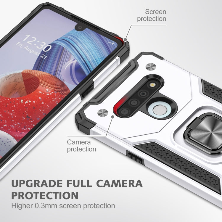 For LG Stylo 6 Magnetic Armor Shockproof TPU + PC Case with Metal Ring Holder
