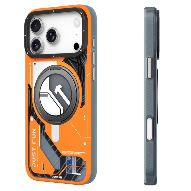 For iPhone 17 Pro YOUNGKIT Starship Series Rotation Holder IMD TPU Magnetic Phone Case
