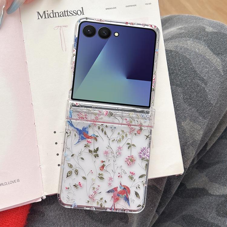For Samsung Galaxy Z Flip7 5G Flowers Magpie Pattern Phone Case