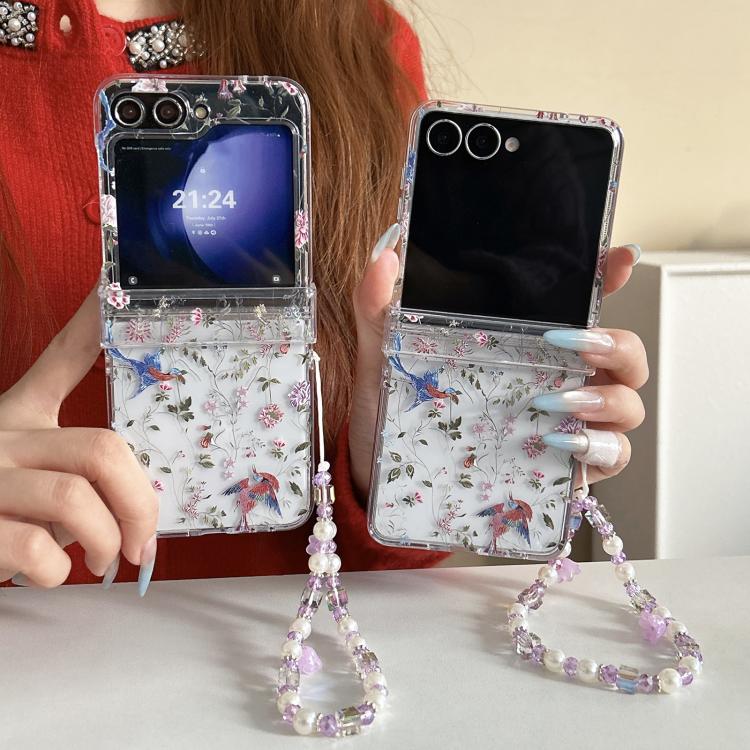 For Samsung Galaxy Z Flip7 5G Flowers Magpie Pattern Phone Case
