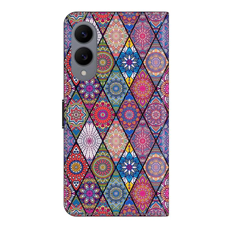 For Samsung Galaxy S25 Edge 5G Crystal-Like Painted Vegan Leather Phone Case