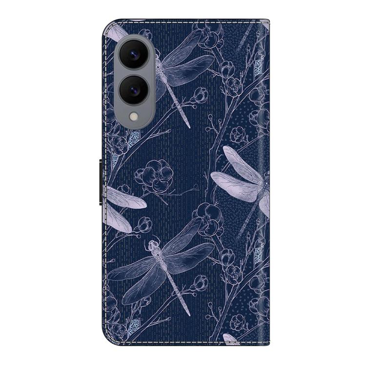 For Samsung Galaxy S25 Edge 5G Crystal-Like Painted Vegan Leather Phone Case