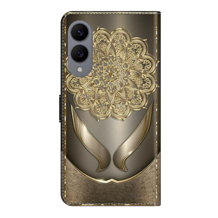 For Samsung Galaxy S25 Edge 5G Crystal-Like Painted Vegan Leather Phone Case