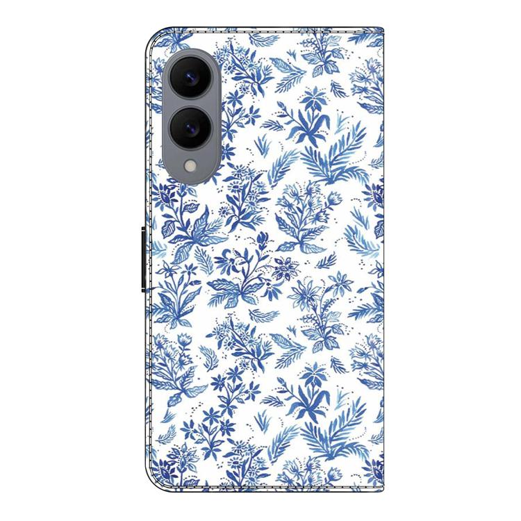 For Samsung Galaxy S25 Edge 5G Crystal-Like Painted Vegan Leather Phone Case