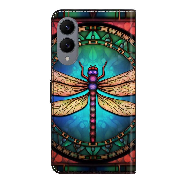 For Samsung Galaxy S25 Edge 5G Crystal-Like Painted Vegan Leather Phone Case