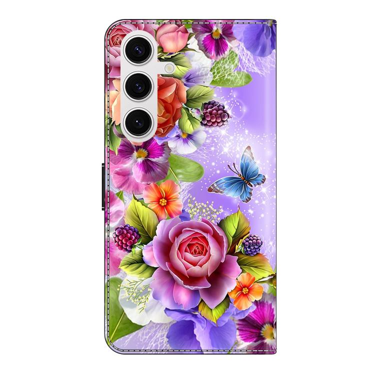 For Samsung Galaxy S25 5G Crystal-Like Painted Vegan Leather Phone Case