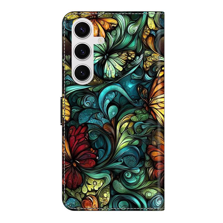 For Samsung Galaxy S22+ 5G Crystal-Like Painted Vegan Leather Phone Case