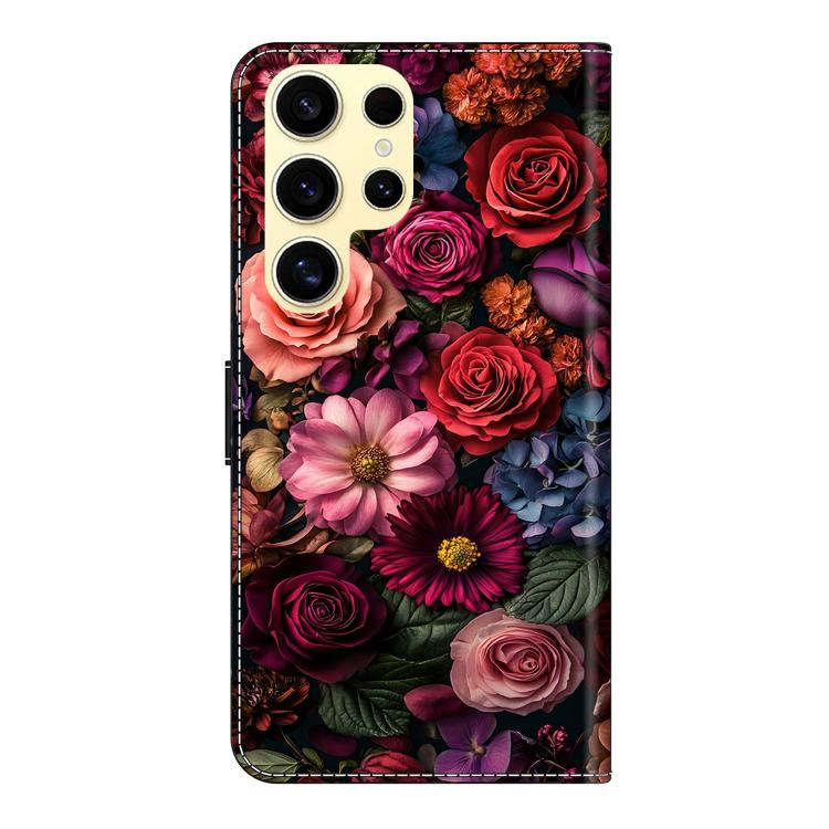 For Samsung Galaxy S22 Ultra 5G Crystal-Like Painted Vegan Leather Phone Case