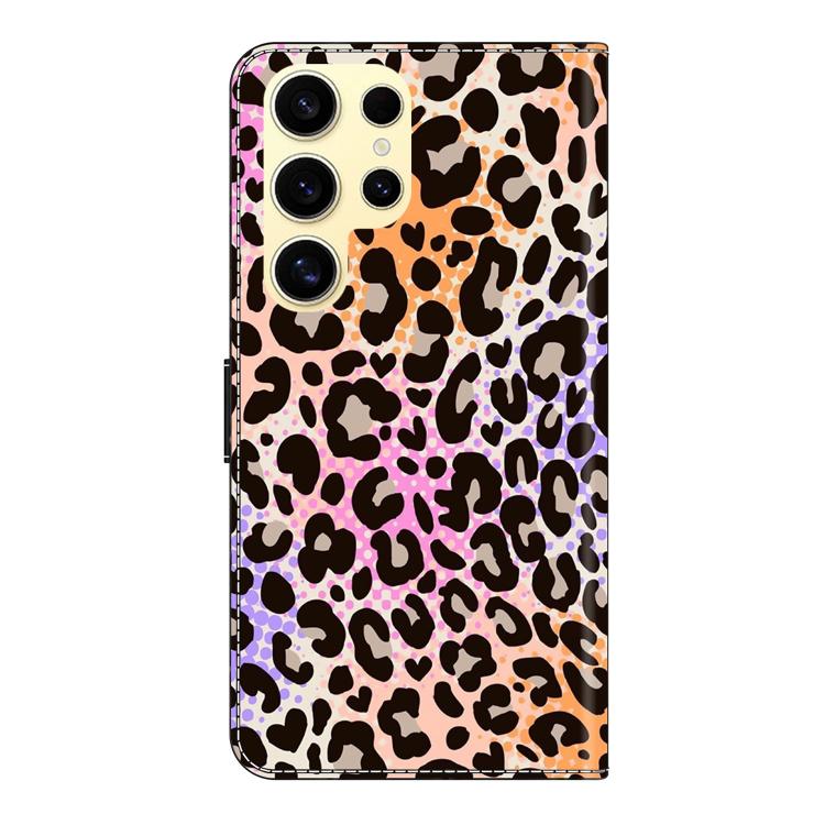 For Samsung Galaxy S22 Ultra 5G Crystal-Like Painted Vegan Leather Phone Case
