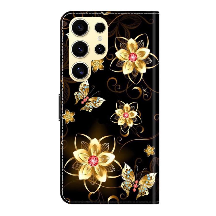 For Samsung Galaxy S22 Ultra 5G Crystal-Like Painted Vegan Leather Phone Case