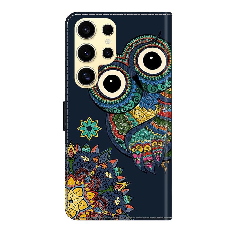 For Samsung Galaxy S22 Ultra 5G Crystal-Like Painted Vegan Leather Phone Case