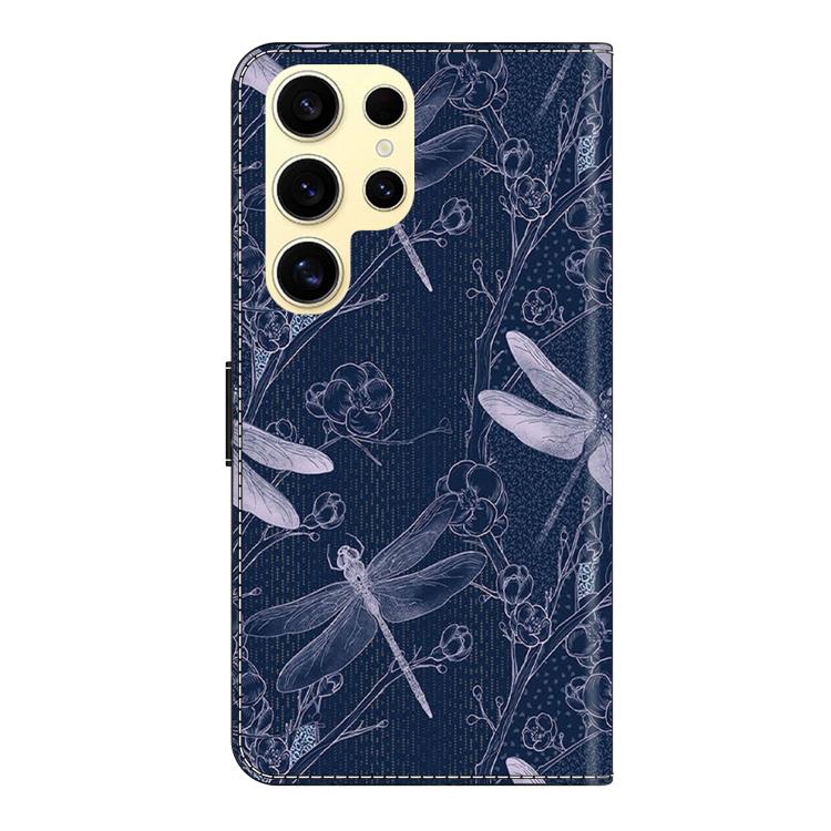 For Samsung Galaxy S22 Ultra 5G Crystal-Like Painted Vegan Leather Phone Case