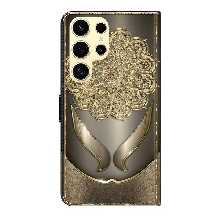 For Samsung Galaxy S22 Ultra 5G Crystal-Like Painted Vegan Leather Phone Case