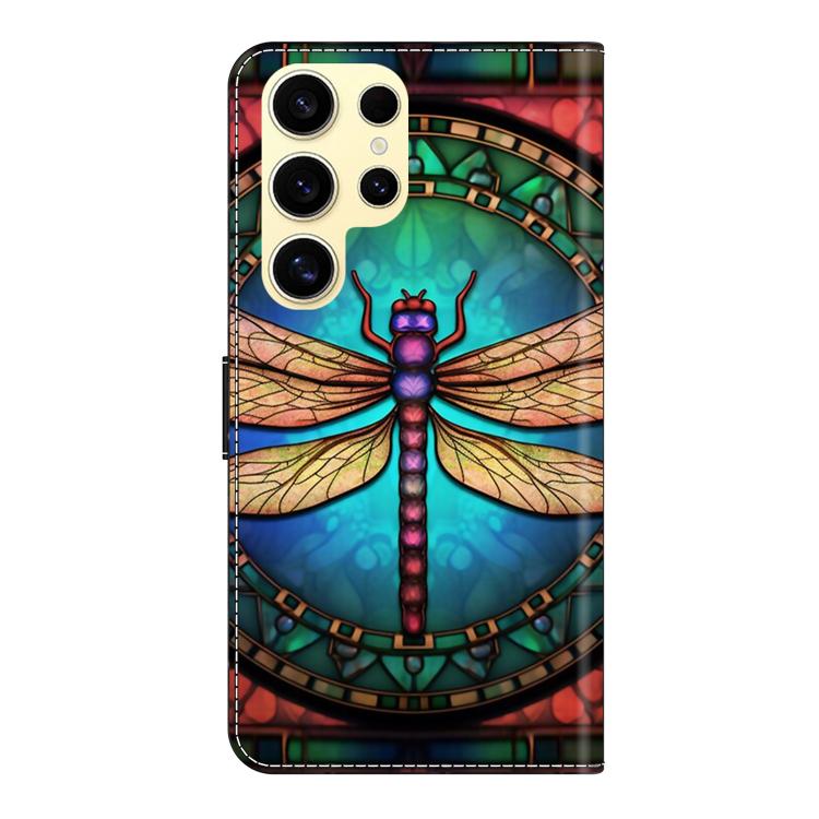 For Samsung Galaxy S22 Ultra 5G Crystal-Like Painted Vegan Leather Phone Case