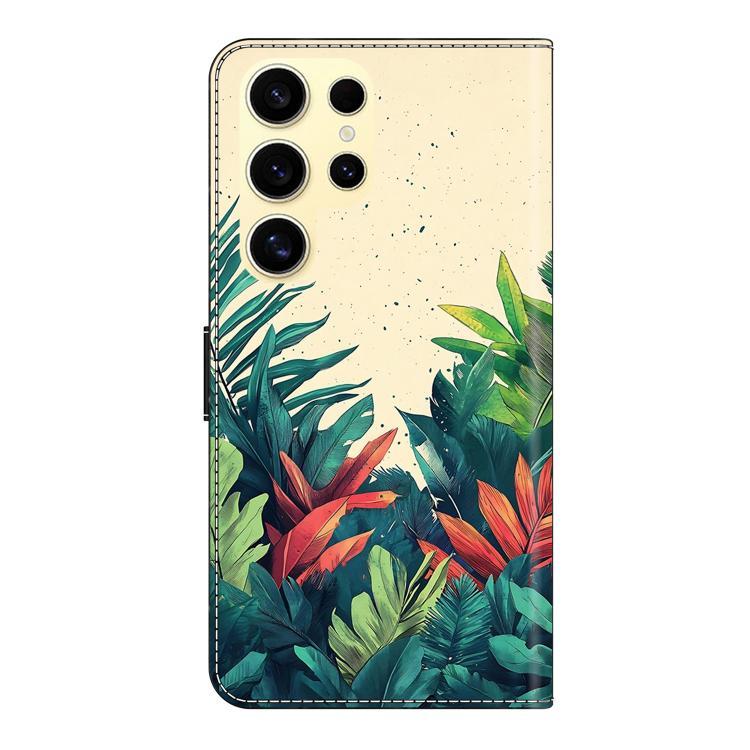 For Samsung Galaxy S22 Ultra 5G Crystal-Like Painted Vegan Leather Phone Case