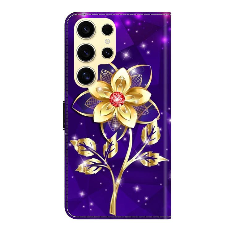 For Samsung Galaxy S22 Ultra 5G Crystal-Like Painted Vegan Leather Phone Case