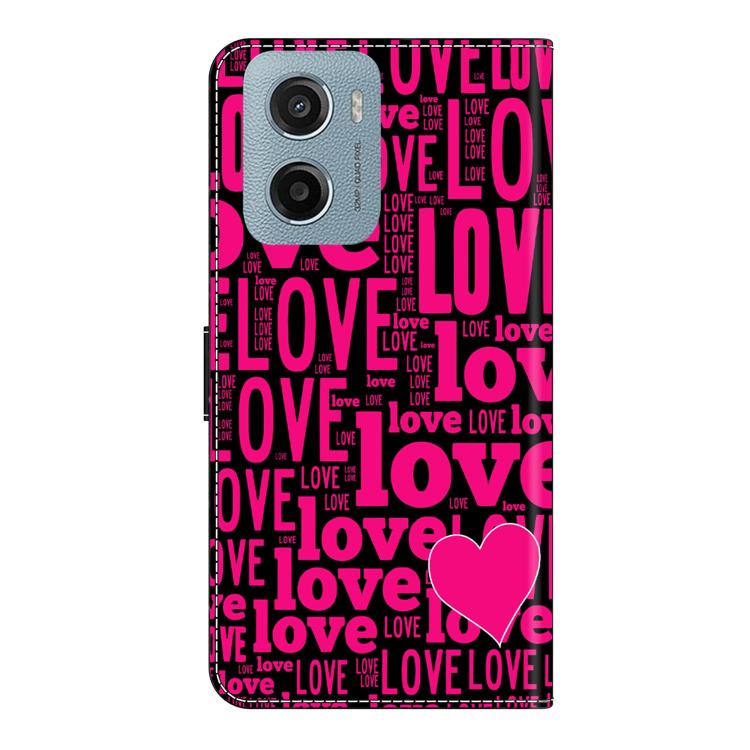 For Motorola Moto E15 / G05 / G15 Crystal-Like Painted Vegan Leather Phone Case