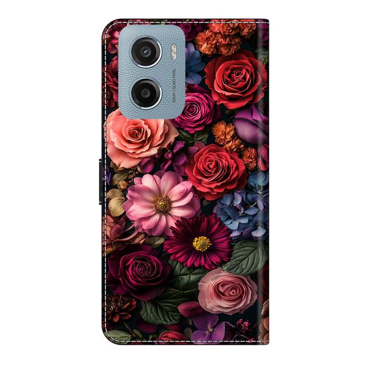 For Motorola Moto E15 / G05 / G15 Crystal-Like Painted Vegan Leather Phone Case