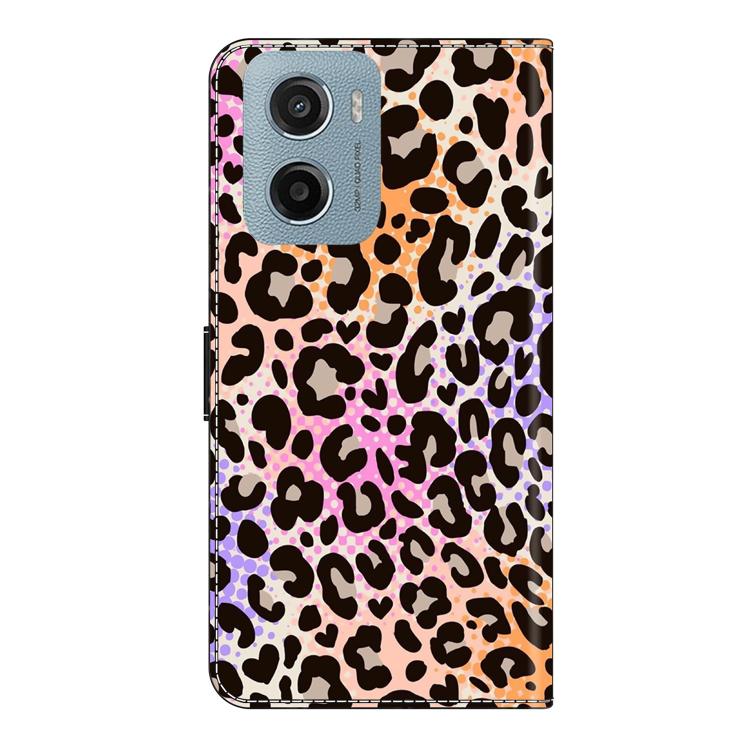 For Motorola Moto E15 / G05 / G15 Crystal-Like Painted Vegan Leather Phone Case
