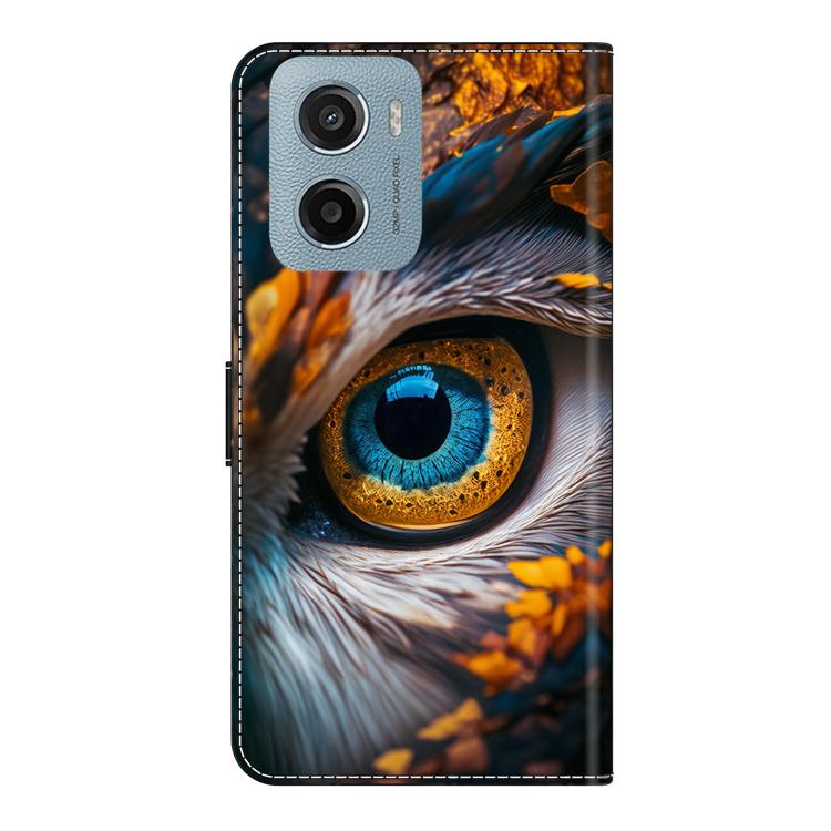 For Motorola Moto E15 / G05 / G15 Crystal-Like Painted Vegan Leather Phone Case