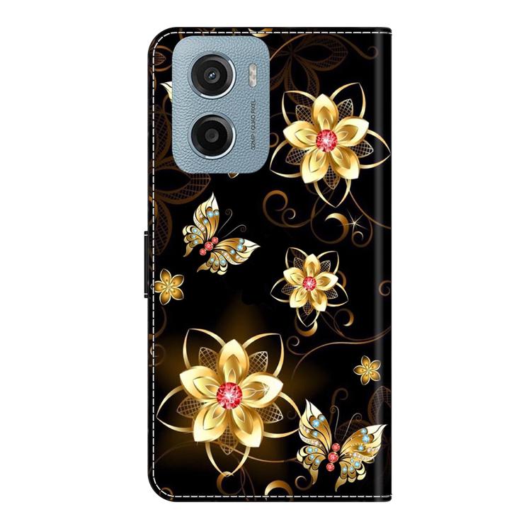 For Motorola Moto E15 / G05 / G15 Crystal-Like Painted Vegan Leather Phone Case